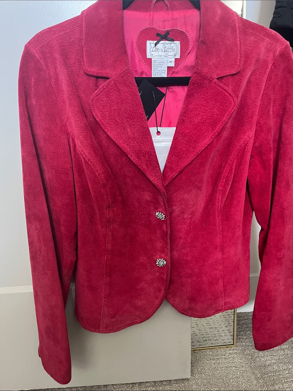Live a little Lush Red Suede Women’s Jacket medium